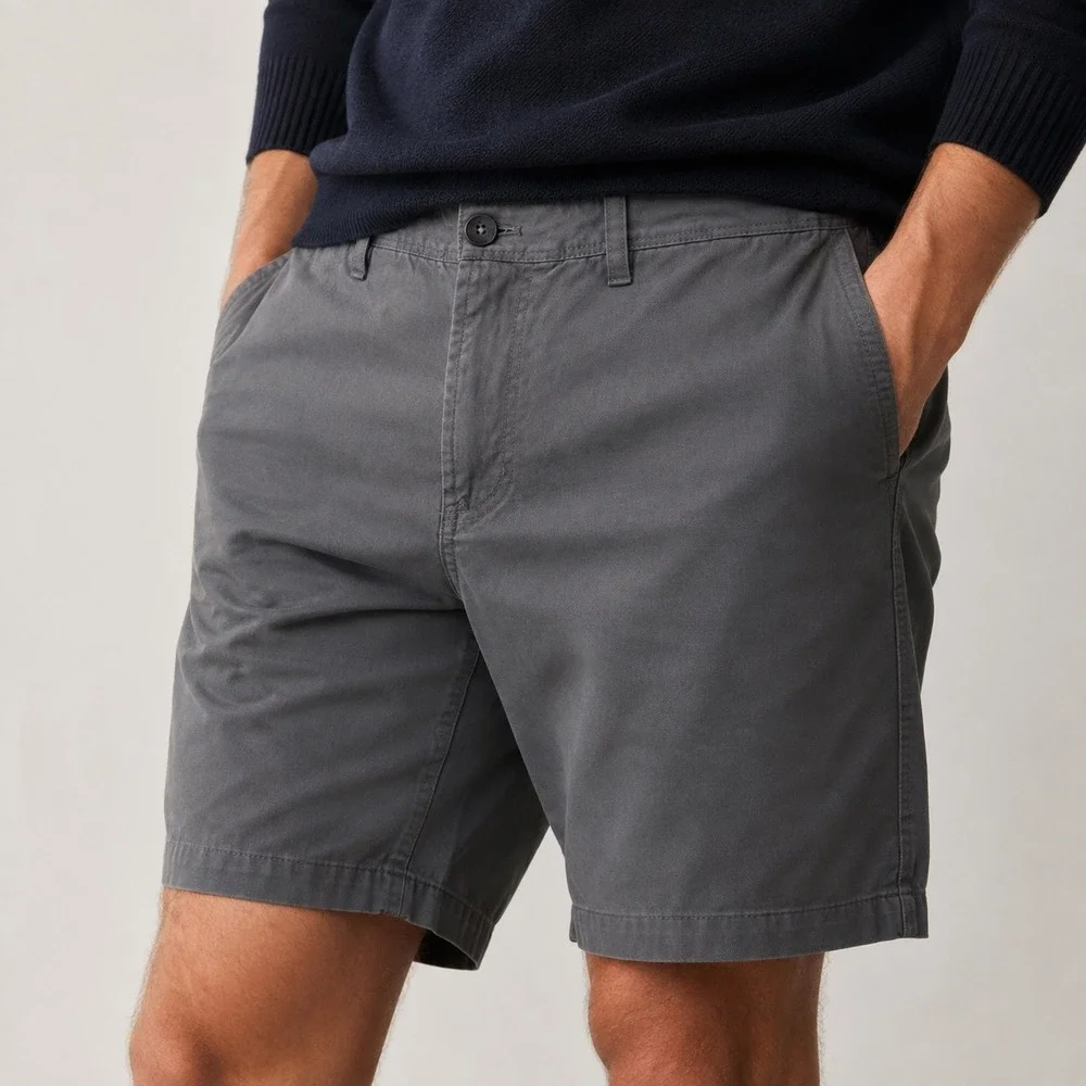 Banana Republic Aiden Shorts Mens 32 Gray Cotton Chino Slim Fit Casual 9 Inseam